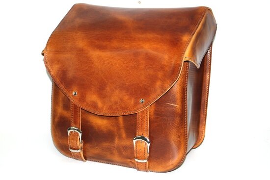 Choppertas, cognac nerfleder, 1x32L, J3931c
