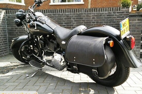 Harley Davidson Softail Bigbag, zwart nerfleder, 40 L, P6900
