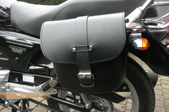 Yamaha motortas, zwart leder, 2x9 L, A100
