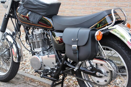 Motortas-set, zwart leder, 2x9 L, A100s