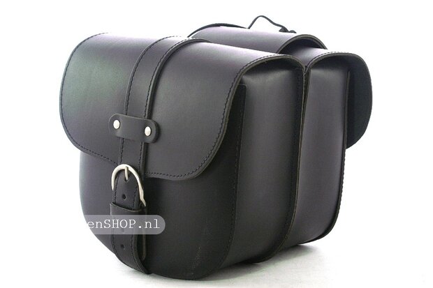 Motortas-set, zwart leder, 2x9 L, A100s