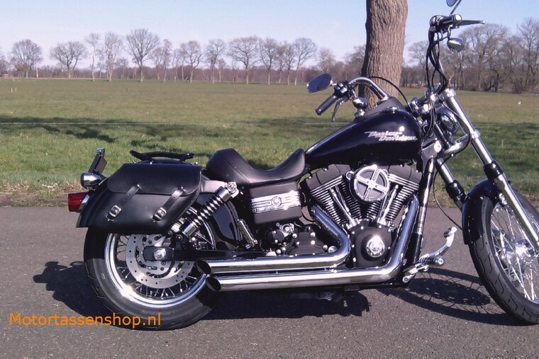 Harley Davidson Dyna motortas, zwart, 2x13,5L, C4080s