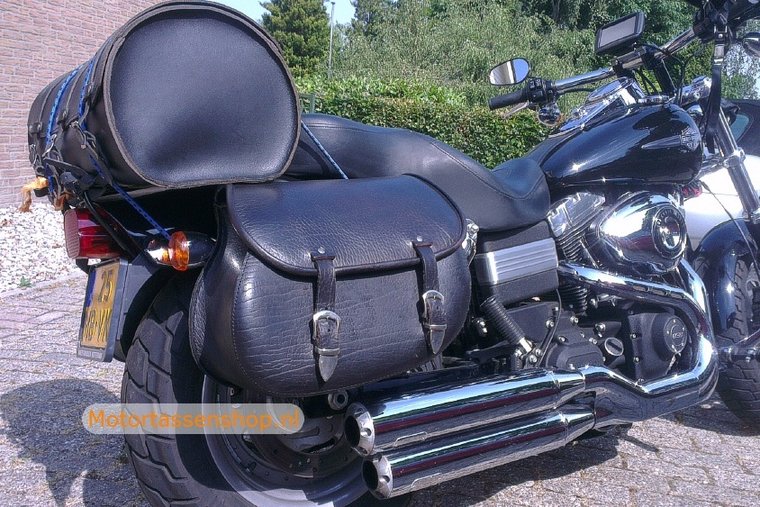 Harley Davidson Dyna, motortas, zwart nerfleer, Classic 27, G5501nz