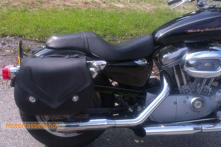 Harley Davidson Sportster motortas, zwart leder, 2x25L, G3070s